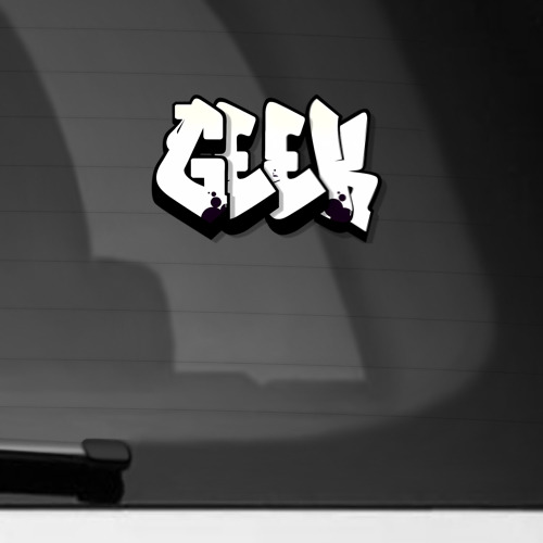 Наклейка на автомобиль с принтом Geek graffiti, вид спереди №1