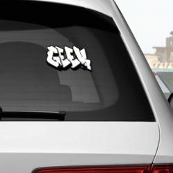 Наклейка с принтом Geek graffiti для любого человека, вид спереди №2. Цвет основы: белый