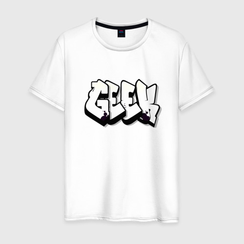 Мужская футболка хлопок Geek graffiti, цвет белый