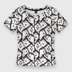 Сибирский Хаски Husky – Женская футболка 3D Slim с принтом купить