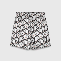 Детские спортивные шорты 3D Сибирский Хаски Husky