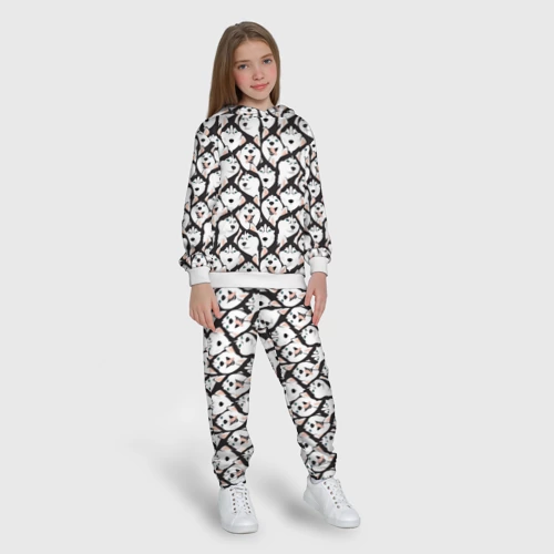 Детский костюм с толстовкой с принтом Сибирский Хаски Husky, вид сбоку #3