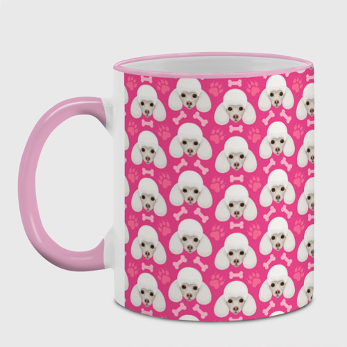 Кружка с полной запечаткой Собака Пудель, цвет Кант розовый - фото 2