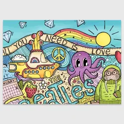 Поздравительная открытка All you Need is The Beatles