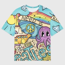 Мужская футболка oversize 3D All you Need is The Beatles