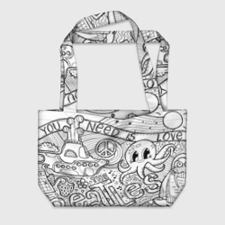 Пляжная сумка 3D All you Need is The Beatles - Раскраска