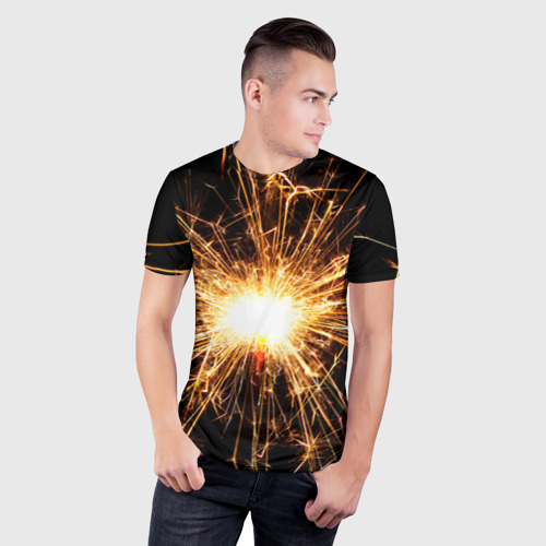 Мужская футболка 3D Slim Фейерверк души, цвет 3D печать - фото 3