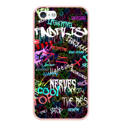 Чехол для iPhone 5/5S матовый Neon graffiti Smile