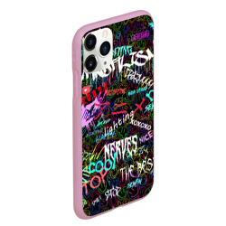 Чехол для iPhone 11 Pro Max матовый Neon graffiti Smile - фото 2