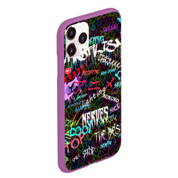 Чехол для iPhone 11 Pro Max матовый Neon graffiti Smile - фото 2