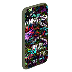 Чехол для iPhone XS Max матовый Neon graffiti Smile - фото 2