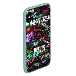 Чехол для iPhone XS Max матовый Neon graffiti Smile - фото 2