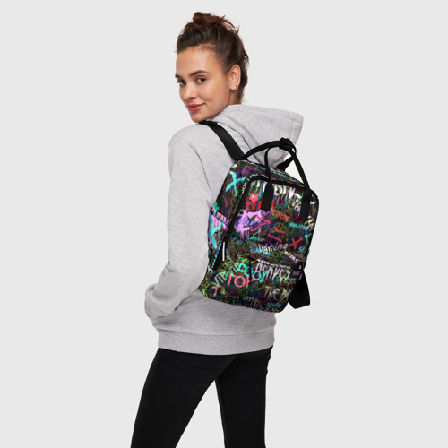 Женский рюкзак 3D Neon graffiti Smile - фото 3