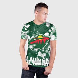 Мужская футболка 3D Slim Minnesota Wild, Миннесота Уайлд - фото 2