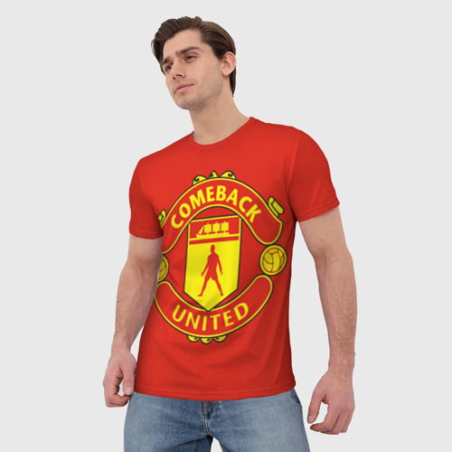 Мужская футболка 3D с принтом Камбек Юнайтед это Манчестер Юнайтед, фото на моделе #1