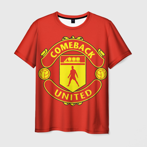 Мужская футболка 3D с принтом Камбек Юнайтед это Манчестер Юнайтед, вид спереди #2