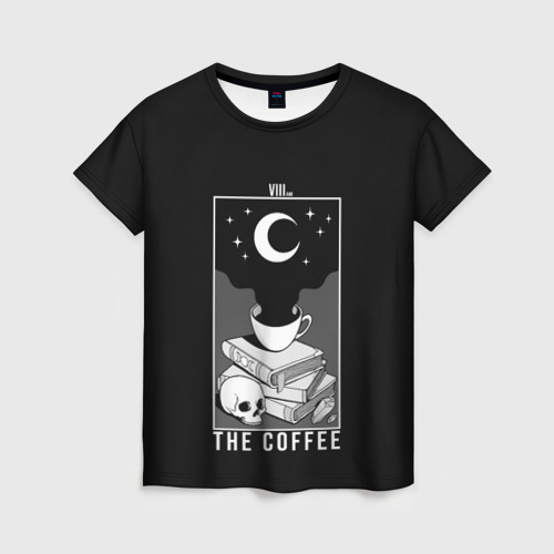 Женская футболка 3D с принтом The Coffee Occult, вид спереди #2
