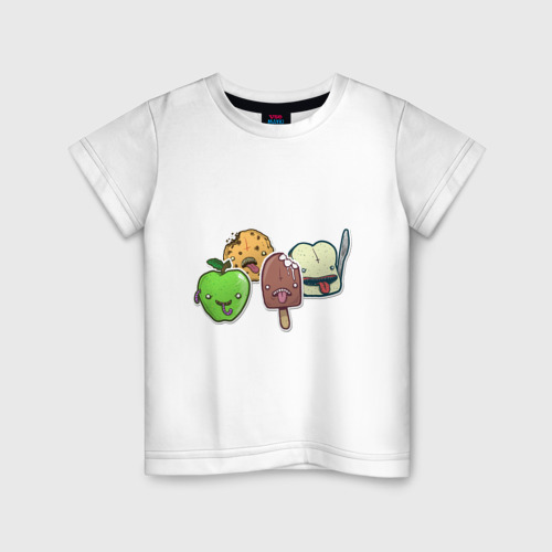 Детская футболка хлопок Протест еды, цвет белый