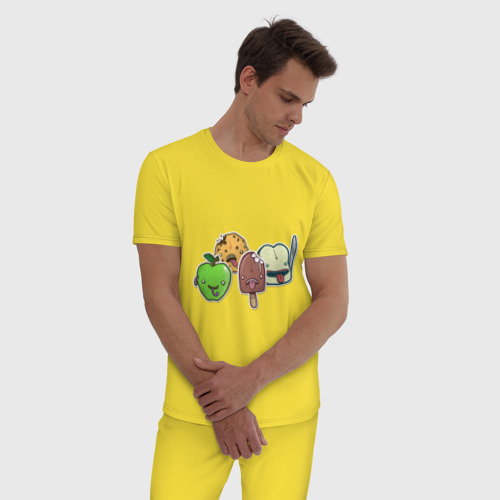 Мужская пижама хлопок с принтом Протест еды, фото на моделе #1