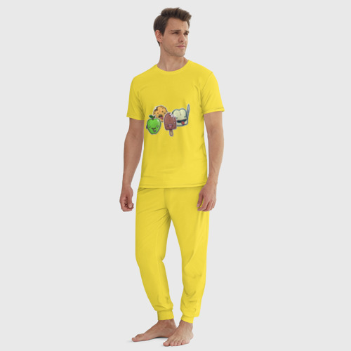 Мужская пижама хлопок с принтом Протест еды, вид сбоку #3