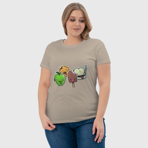 Женская футболка хлопок Протест еды, цвет миндальный - фото 6