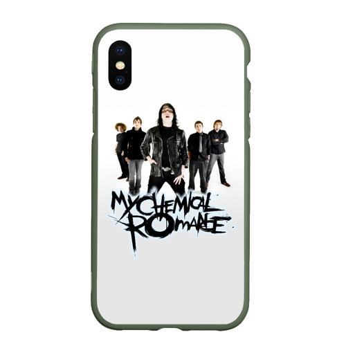 Чехол для iPhone XS Max матовый Участники группы My Chemical Romance, цвет темно-зеленый