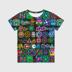 Детская футболка 3D Geometry Dash Герои