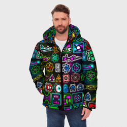 Мужская зимняя куртка 3D Geometry Dash Герои - фото 2