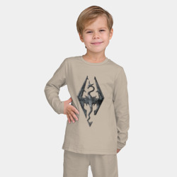 Детская пижама с лонгсливом хлопок Скайрим лого skyrim logo - фото 2