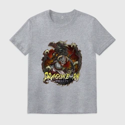 Мужская футболка хлопок TES skyrim Dovahkin Fus ro dah