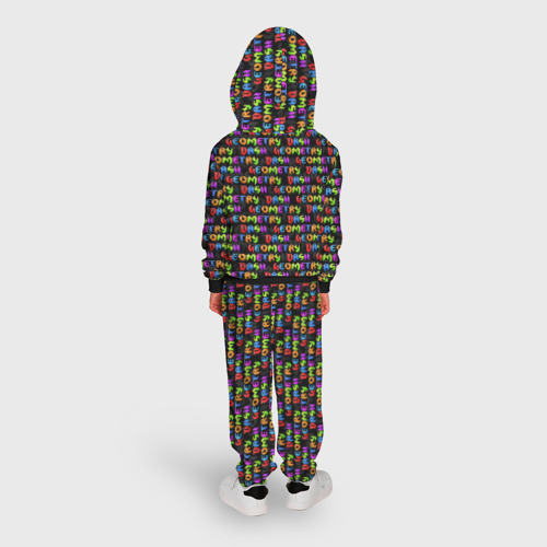 Детский костюм с толстовкой 3D Geometry Dash узор pattern, цвет черный - фото 4