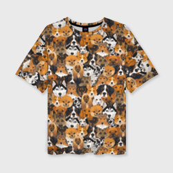 Женская футболка oversize 3D Разные Собаки