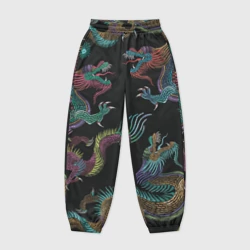 Женские джоггеры оверсайз 3D Цветные драконы