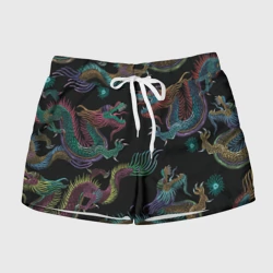 Женские шорты 3D Цветные драконы
