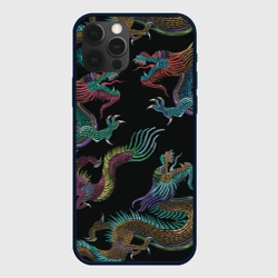 Чехол для iPhone 12 Pro Цветные драконы