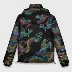 Мужская зимняя куртка 3D Цветные драконы - фото 2