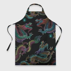 Фартук 3D Цветные драконы