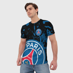 Мужская футболка 3D PSG sport брызги красок - фото 2