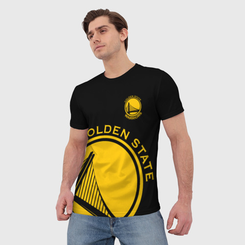 Мужская футболка 3D Golden state warriors лого, цвет 3D печать - фото 3
