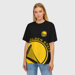 Женская футболка oversize 3D Golden state warriors лого - фото 2