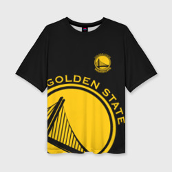 Женская футболка oversize 3D Golden state warriors лого