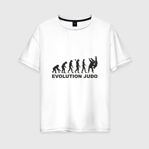 Женская футболка хлопок Oversize Эволюция Дзюдо