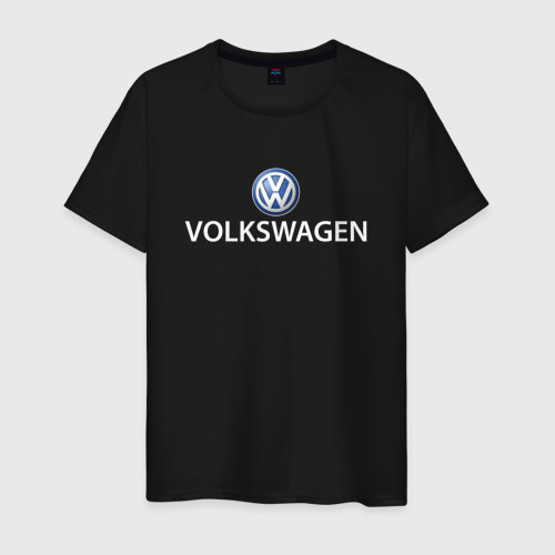 Мужская футболка хлопок Volkswagen logo, цвет черный