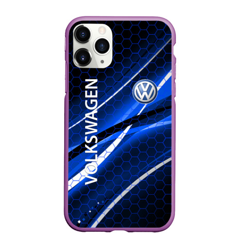 Чехол для iPhone 11 Pro Max матовый Volkswagen logo sport, цвет фиолетовый