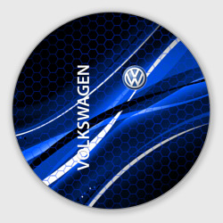 Круглый коврик для мышки Volkswagen logo sport