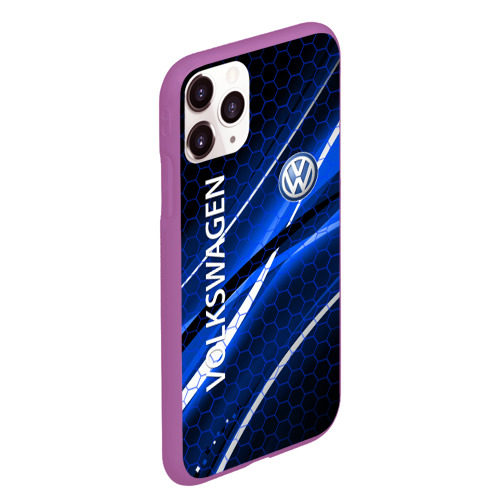 Чехол для iPhone 11 Pro Max матовый Volkswagen logo sport, цвет фиолетовый - фото 3