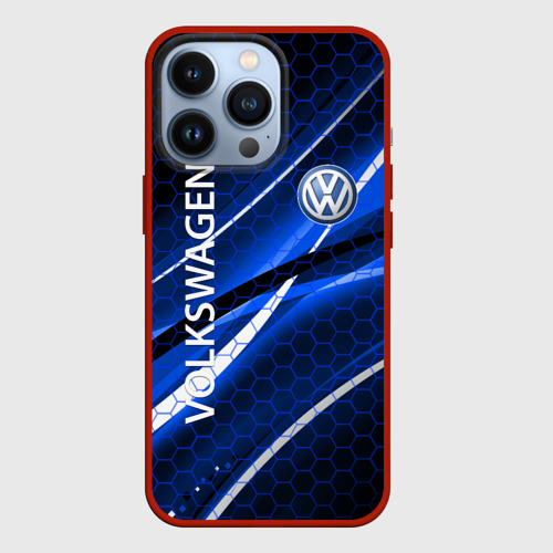 Чехол для iPhone 13 Pro Volkswagen logo sport, цвет красный