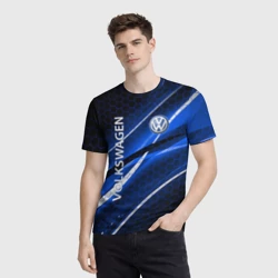 Мужская футболка 3D Volkswagen logo sport - фото 2