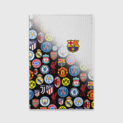 Обложка для паспорта матовая кожа FC Barcelona logobombing