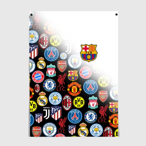 Постер FC Barcelona logobombing